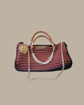 Handcrafted Crochet Tote Bag with Chain Strap & Pearl Accents