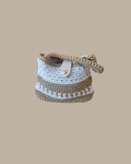 Crochet Shoulder Bag with Leather Snap Closure
